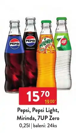 Qanto Pepsi, Pepsi Light, Mirinda, 7UP Zero nabídka