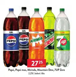 Qanto Pepsi, Pepsi max, Mirinda, Mountain Dew, 7UP Zero nabídka