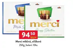 Qanto Merci mléčná, oříšková nabídka
