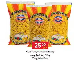 Qanto Klusáčkovy vaječné těstoviny nabídka