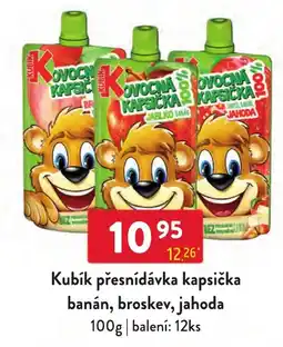 Qanto Kubík přesnídávka kapsička banán, broskev, jahoda nabídka