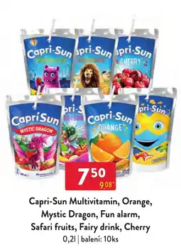 Qanto Capri-Sun multivitamin, orange, mystic dragon, fun alarm, safari fruits, fairy drink, cherry nabídka