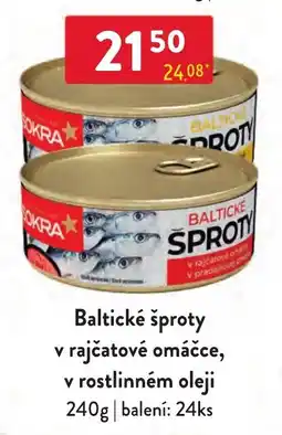 Qanto Sokra baltické šproty v rajčatové omáčce v rostlinném oleji nabídka
