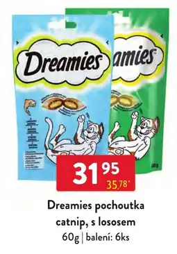 Qanto Dreamies pochoutka catnip, s lososem nabídka