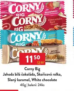 Qanto Corny Big Jahoda bílá čokoláda, Skořicová rolka, Slaný karamel, White chocolate nabídka