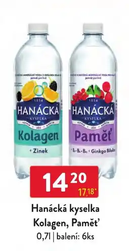 Qanto Hanácká kyselka Kolagen, Paměť' nabídka
