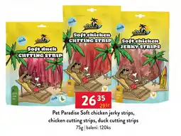 Qanto Pet Paradise soft chicken jerky strips, chicken cutting strips, duck cutting strips nabídka