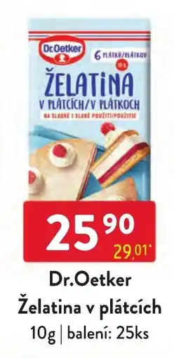 Qanto Dr.Oetker Želatina v plátcích nabídka