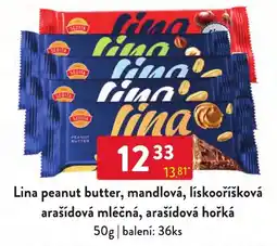 Qanto Lina peanut butter, mandlová, lískooříšková arašídová mléčná, arašídová hořká nabídka