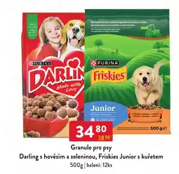 Qanto Darling s hovězím a zeleninou, Friskies Junior s kuřetem nabídka