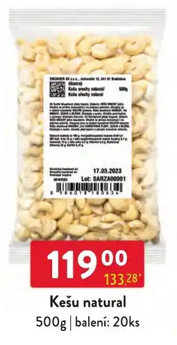 Qanto Kešu natural nabídka