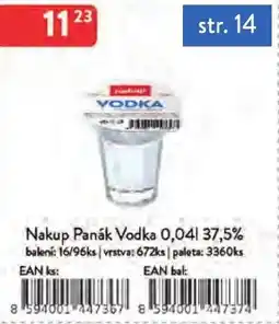 Qanto Panák Vodka nabídka