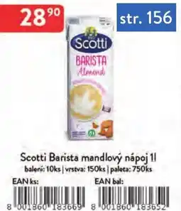 Qanto Scotti barista mandlový nápoj nabídka