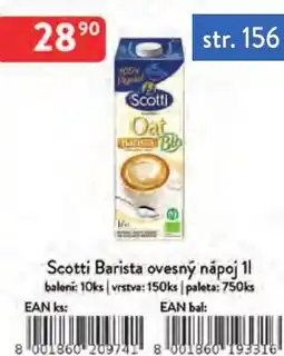 Qanto Scotti Barista ovesný nápoj nabídka