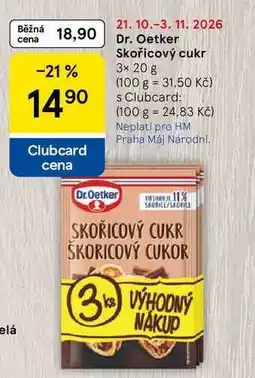 Tesco Dr. Oetker Skořicový cukr, 3× nabídka