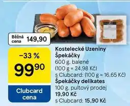 Tesco Kostelecké Uzeniny Špekáčky, 600 g, balené nabídka