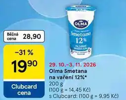 Tesco Olma Smetana na vaření 12% nabídka