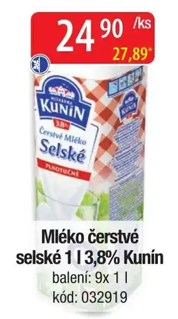 Qanto Kunín mléko čerstvé selské nabídka