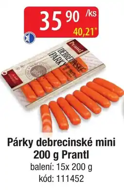 Qanto Prantl párky debrecinské mini nabídka