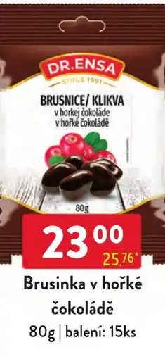 Qanto Dr. Ensa brusinka v hořké čokoládě nabídka