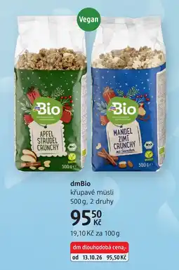 dm drogerie dmBio křupavé müsli nabídka