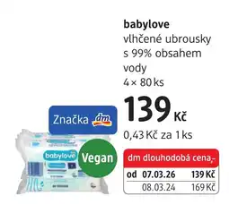 dm drogerie babylove vlhčené ubrousky nabídka