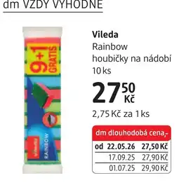 dm drogerie Vileda Rainbow houbičky na nádobí nabídka