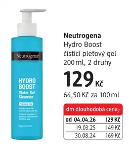 dm drogerie Neutrogena hydro boost čistící pleťový gel nabídka