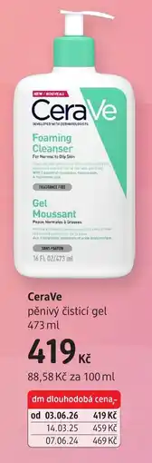 dm drogerie CeraVe pěnivý čistící gel nabídka