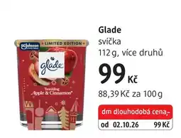 dm drogerie Glade svíčka nabídka