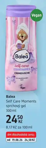 dm drogerie Balea self care moments sprchový gel nabídka