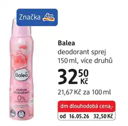dm drogerie Balea deodorant sprej nabídka