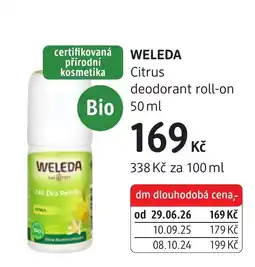 dm drogerie Weleda citrus deodorant roll-on nabídka