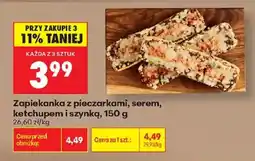 Biedronka Polsko Zapiekanka z pieczarkami, serem, ketchupem i szynką nabídka
