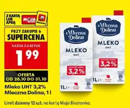 Biedronka Polsko Mleczna Dolina Mleko UHT nabídka