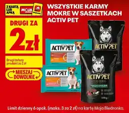 Biedronka Polsko Activ Pet všechny mokré krmiva v saszetkách nabídka
