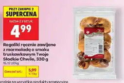 Biedronka Polsko Twoje Słodkie Chwile Rogaliki ręcznie zawijane z marmoladą o smaku truskawkowym nabídka