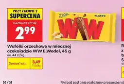 Biedronka Polsko Wafelki orzechowe w mlecznej czekoladzie WW E.Wedel nabídka