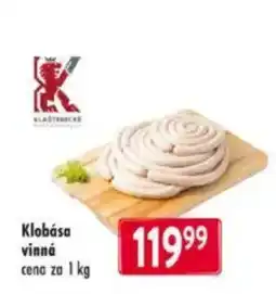Qanto Klašternické klobása vinná nabídka