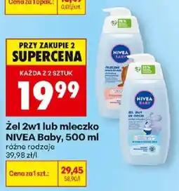 Biedronka Polsko Nivea baby žel 2w1 lub mleczko nabídka