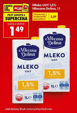 Biedronka Polsko Mleczna Dolina Mleko UHT nabídka