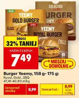 Biedronka Polsko Yeemy burger royal, gold, bbq nabídka