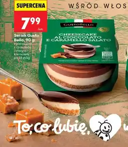 Biedronka Polsko Gusto Bello sernik z pistacjami z czekoladą i słonym karmelem nabídka