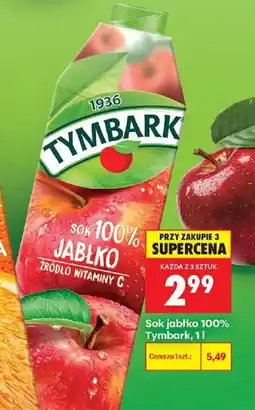 Biedronka Polsko Tymbark sok jablko 100% nabídka
