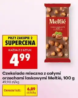 Biedronka Polsko Meltié czekolada mlečná s celými orzechy laskovými nabídka