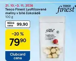 Tesco Tesco Finest Lyofilizované maliny v bílé čokoládě nabídka
