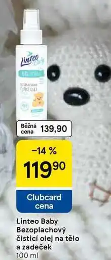 Tesco Linteo Baby Bezoplachový čisticí olej na tělo a zadeček nabídka