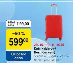 Tesco Kufr kabinový Bern červený 56 cm x 38 cm x 22 cm nabídka