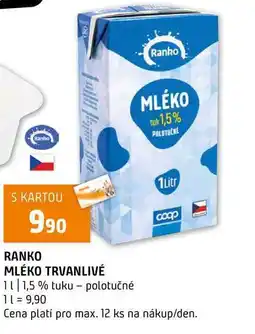 Terno RANKO MLÉKO TRVANLIVÉ 1l 1,5 % tuku polotučné nabídka