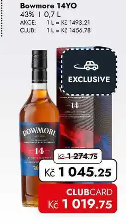 TRAVEL FREE Bowmore 14YO 43% nabídka